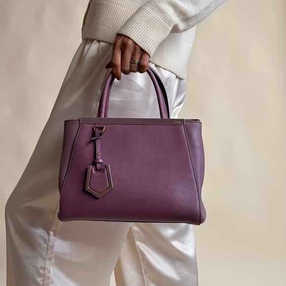 Fendi Handbags - Fendi 2Jours Tote - Lilac/Old Rose Vitello Elite Leather